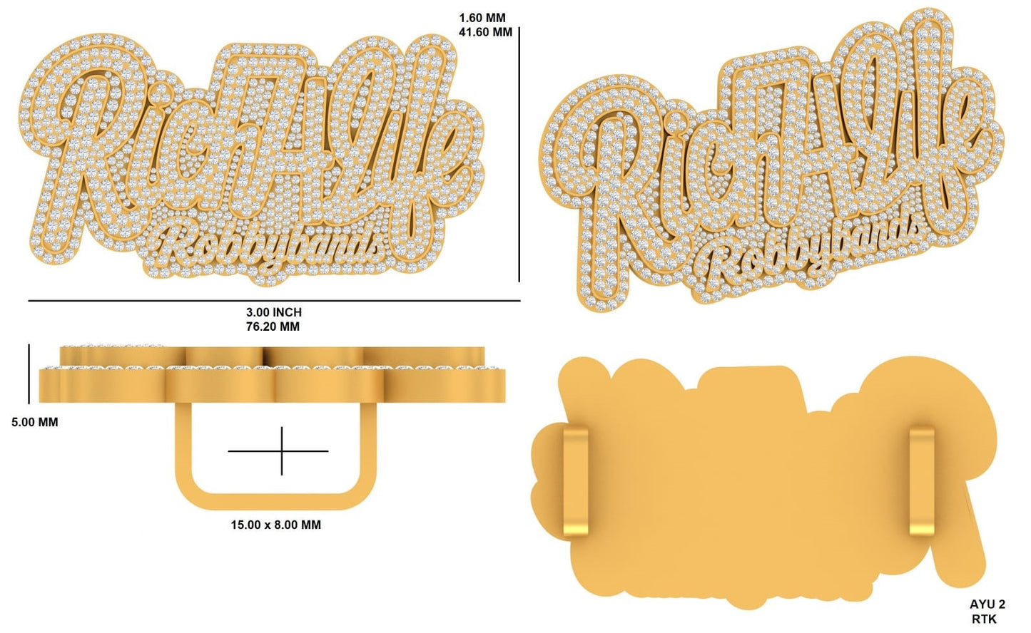 Rich4life Robbybands Custom Pendant