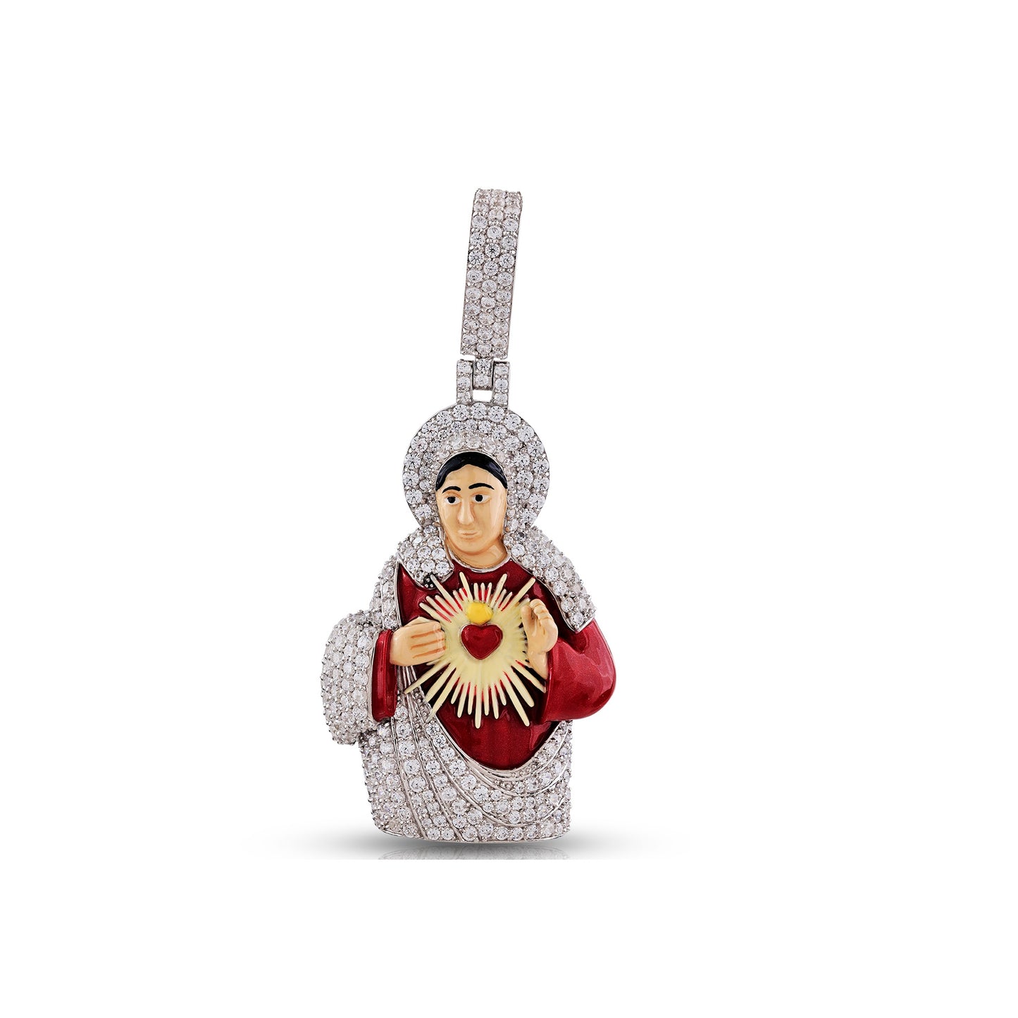 925 Silver Mary Diamond Pendant