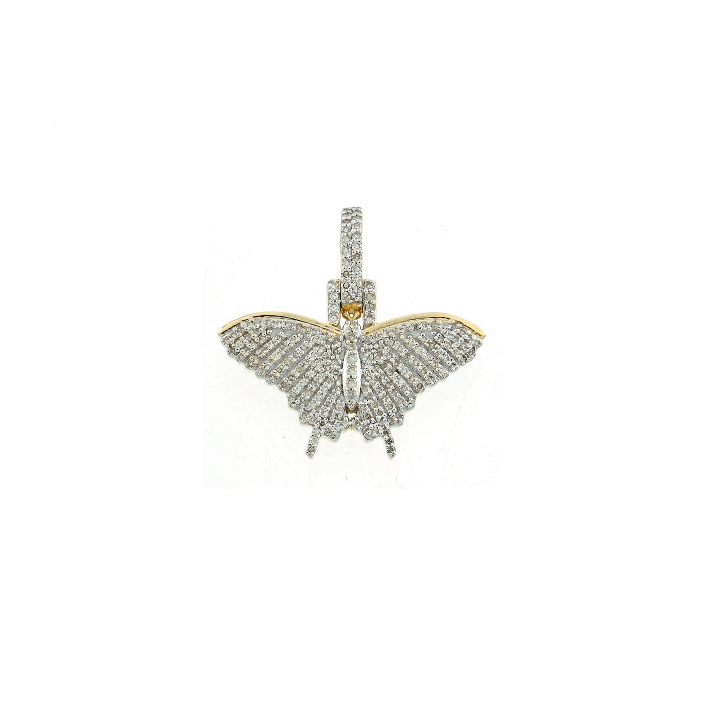 Yellow Gold Butterfly Diamond Pendant - 0.50 Carats
