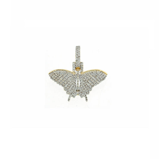 Yellow Gold Butterfly Diamond Pendant - 0.50 Carats