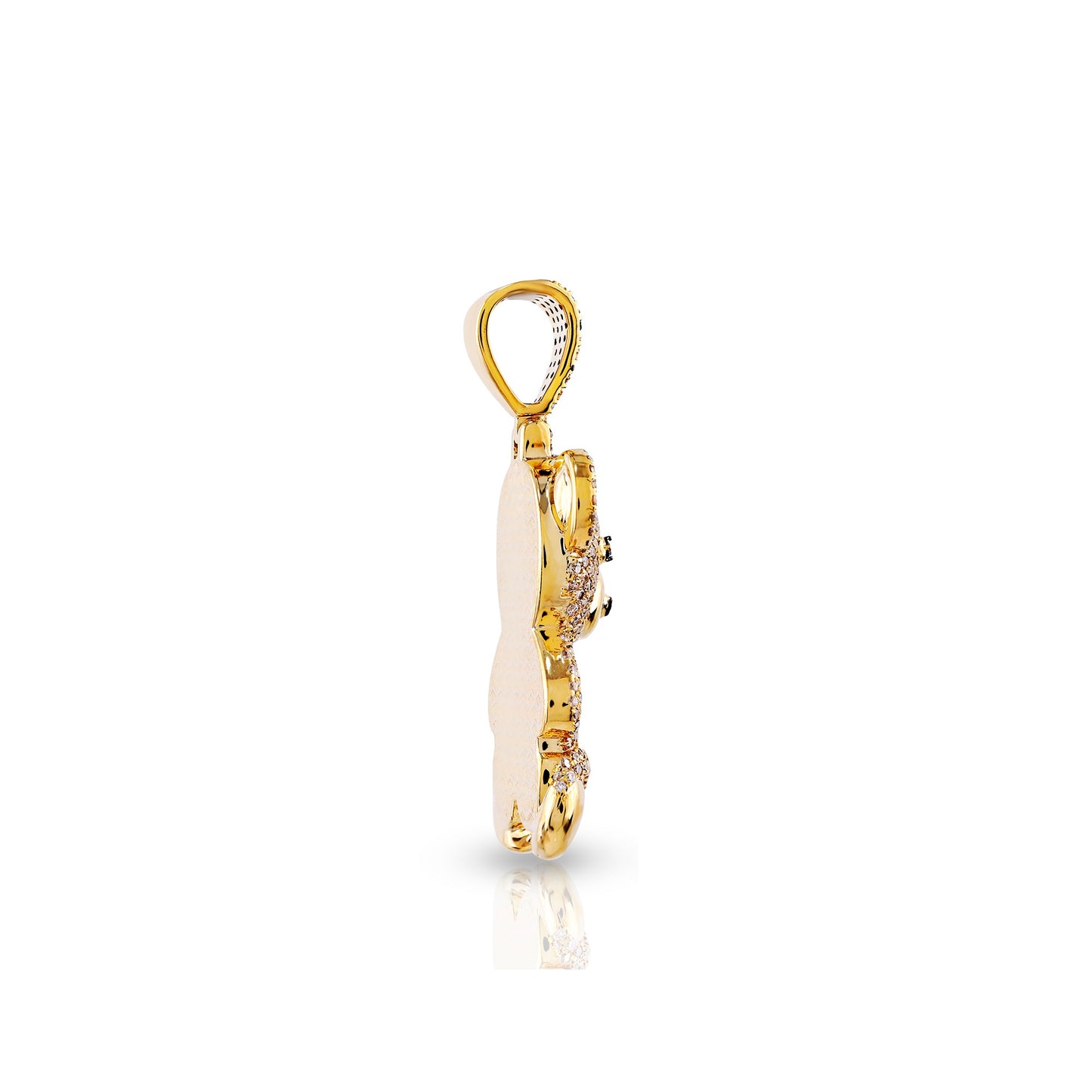 10K Yellow Gold Diamond Teddy Bear Pendant