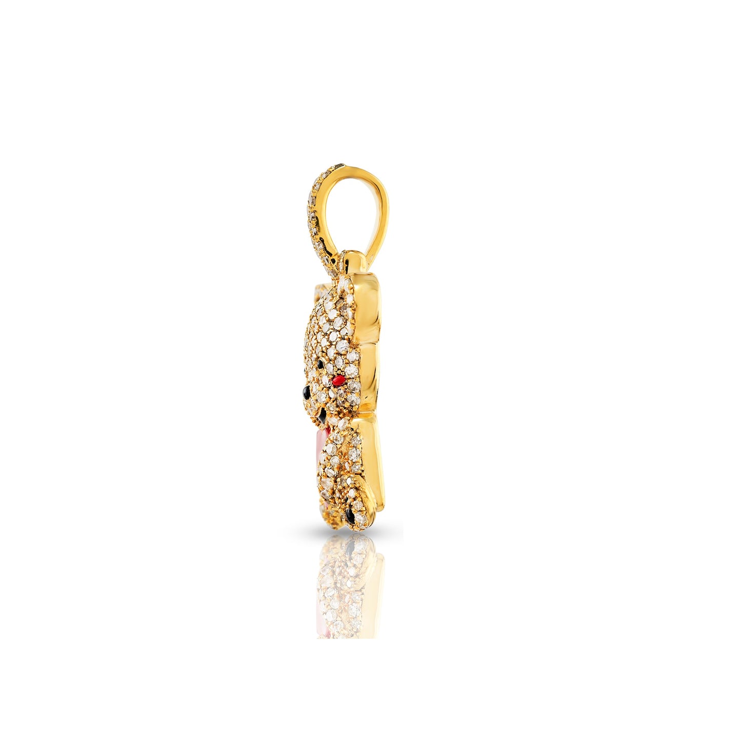 Yellow Gold Diamond Teddy Bear Pendant
