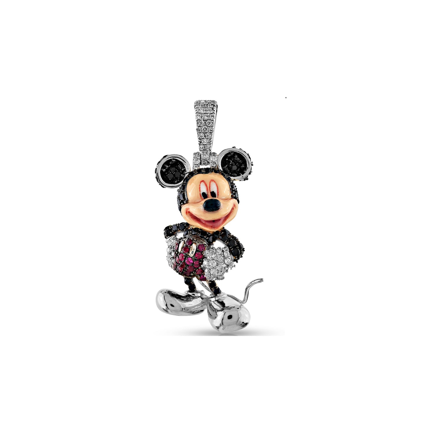 925 Silver Cz Diamond Micky Mouse Pendant