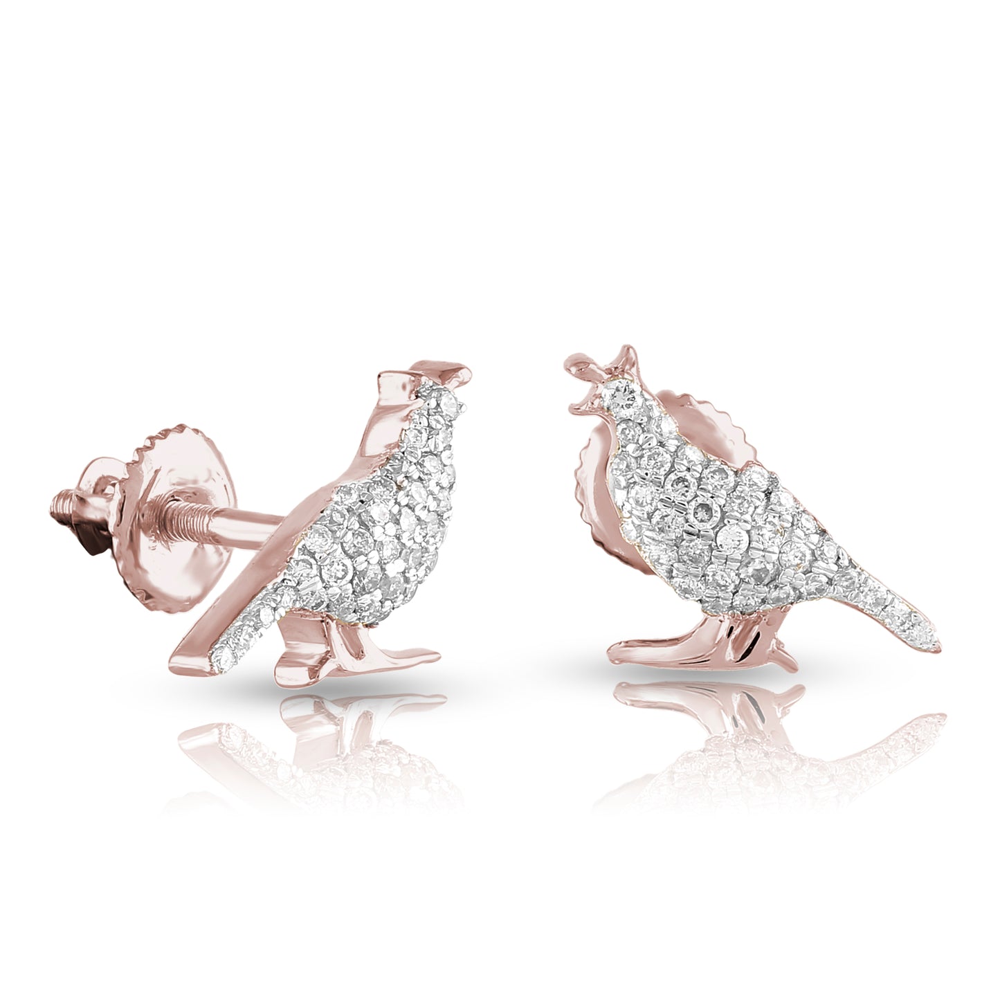 0.15CT Gold and Diamond Birdy Earrings by Truth Jewel