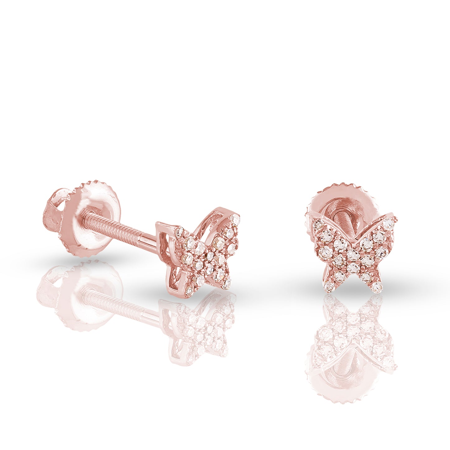 0.10ct gold Diamond Butterfly stud Earring by Truth Jewel