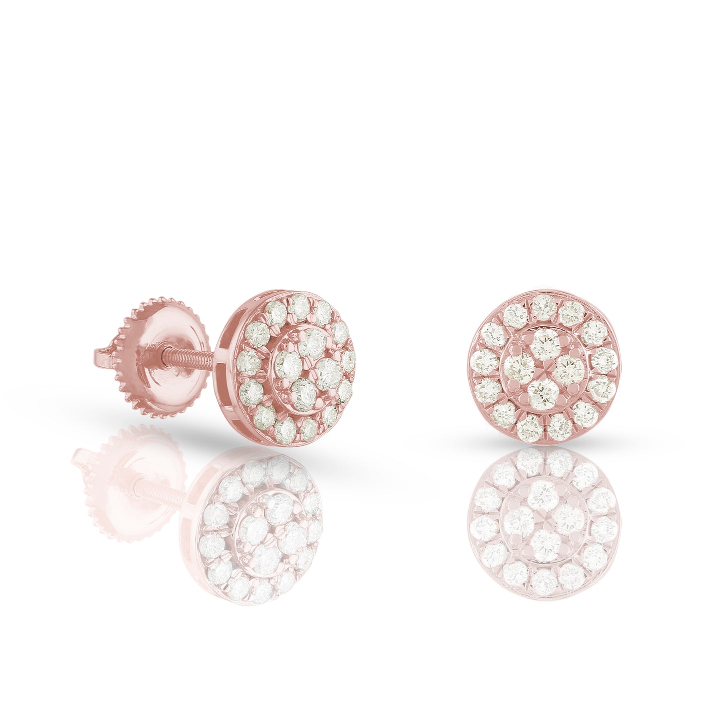 Princess Round Diamond Cluster Earrings By Truth Jewel