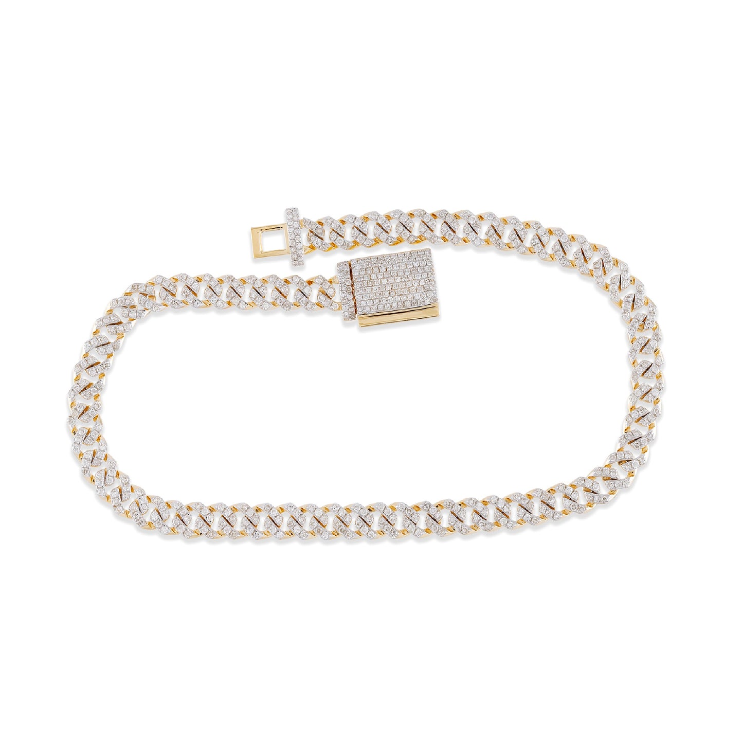 4.5mm Iced Diamond Cuban Link Bracelet By Truth Jewel