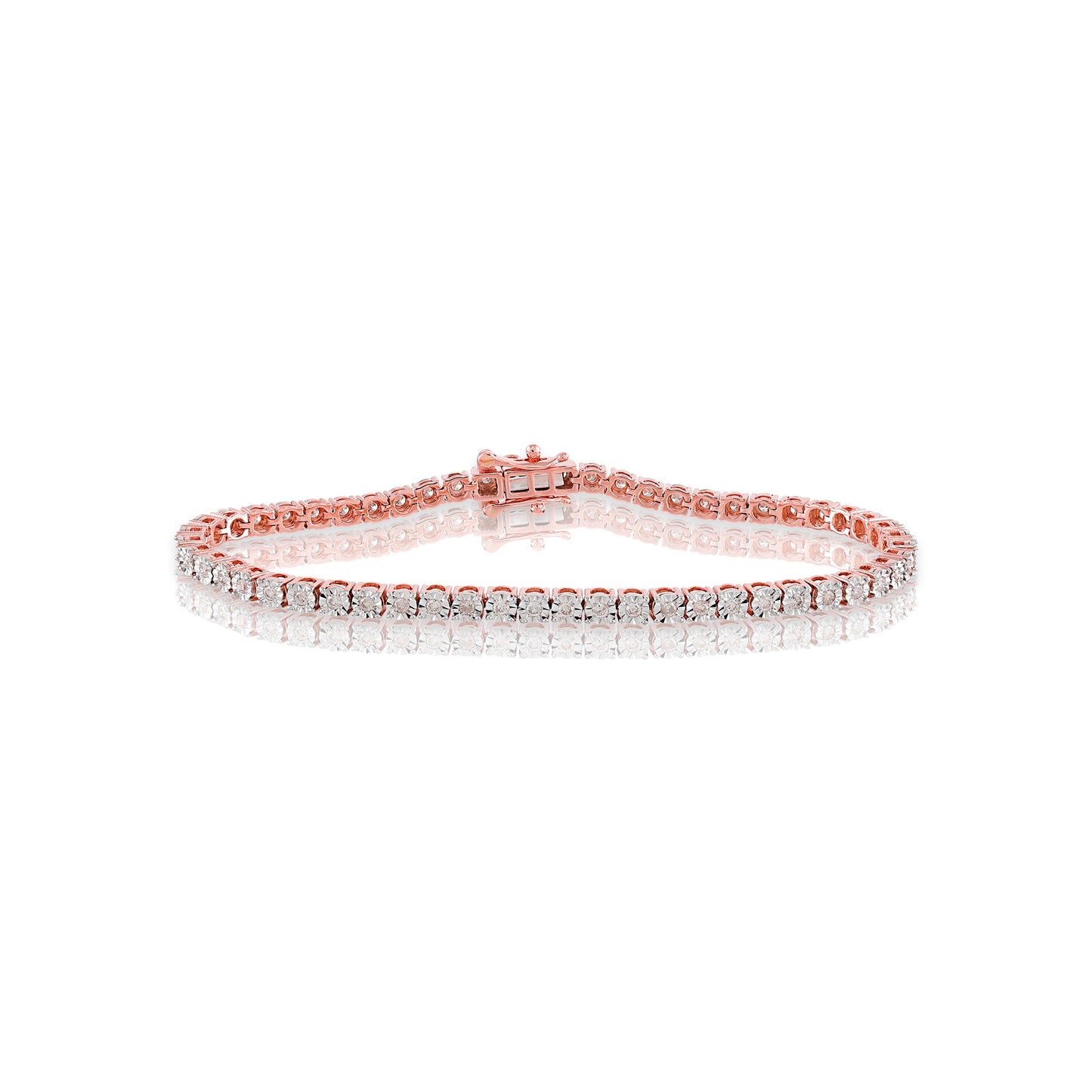 10K Rose Gold illusion Set Bracelet By Truth Jewel
