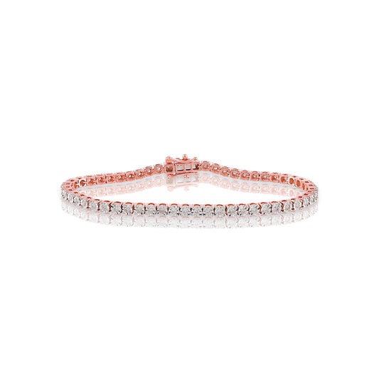 10K Rose Gold illusion Set Bracelet By Truth Jewel