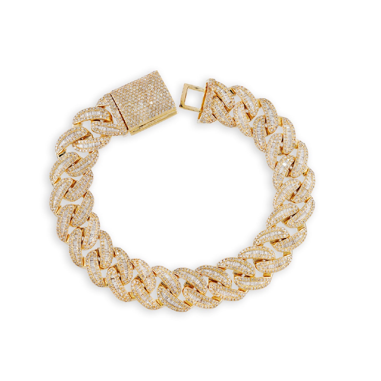 14mm Pave Diamond Cuban Link Bracelet 8.25 Inch By Truth Jewel