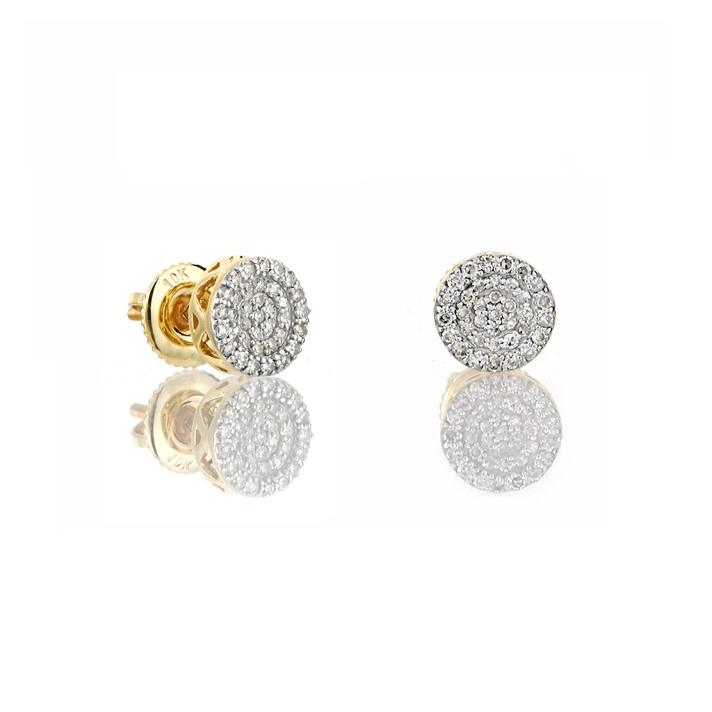 0.25ct Yellow Gold White Diamond Round Earring by Truth jewel