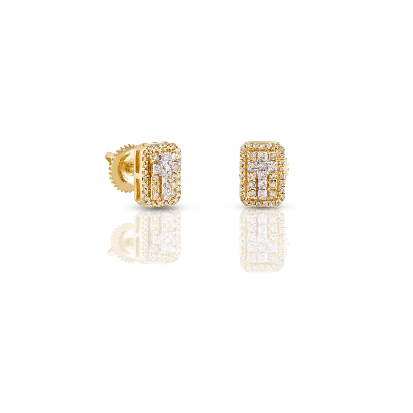 0.24ct Yellow Gold Cross Earrings by Truth Jewel