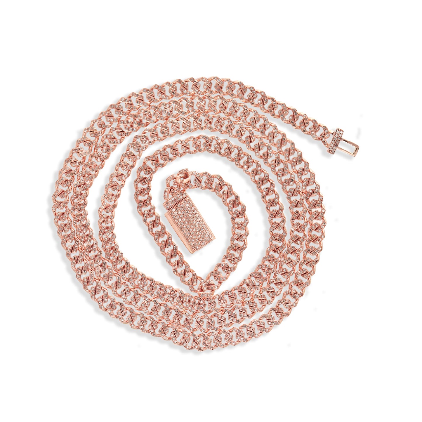 Rose Gold Diamond Cuban Link Necklace