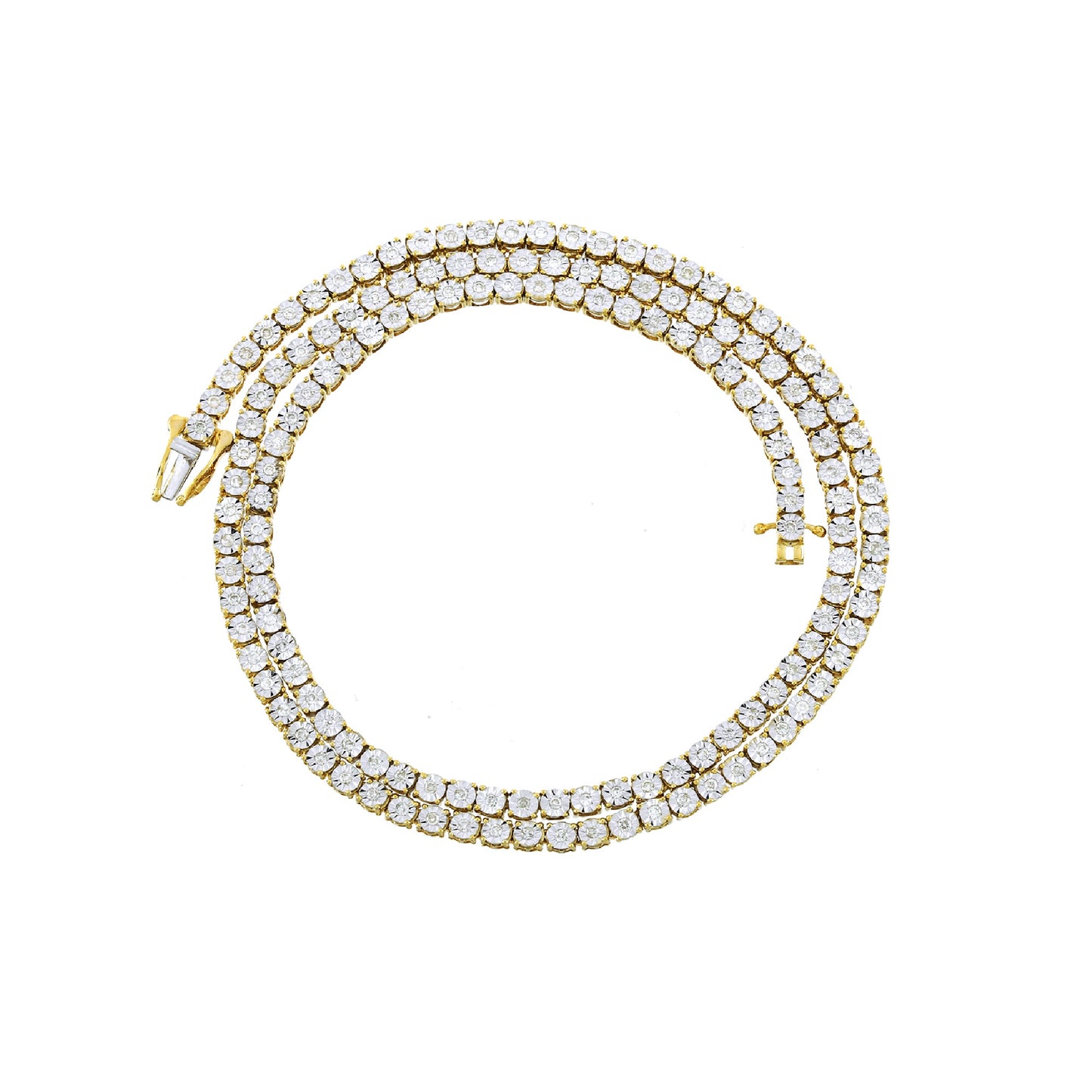 Yellow Gold Diamond Tennis Necklace By Truth Jewel