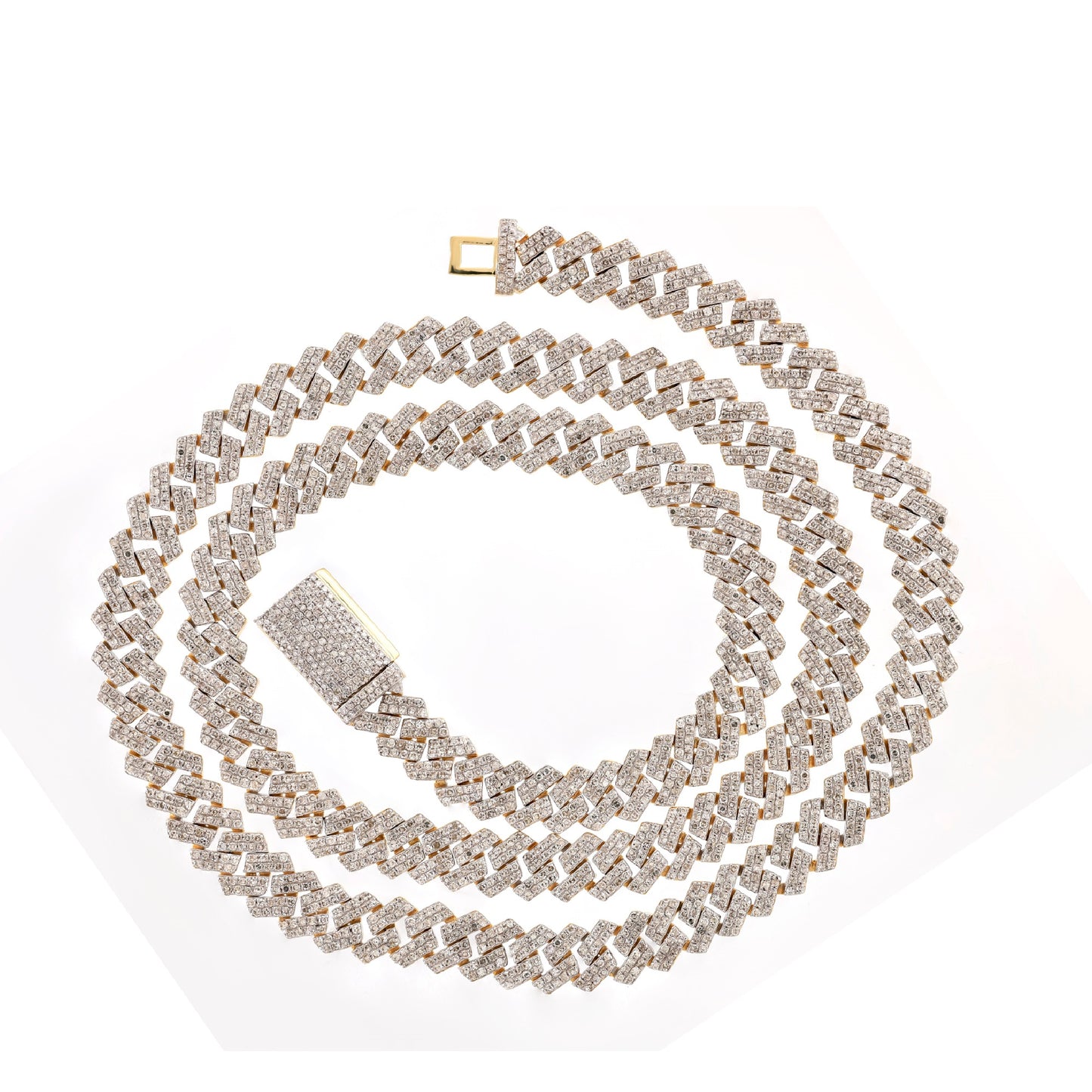 22 Inch Yellow Gold Diamond Cuban Necklace By Truth Jewel