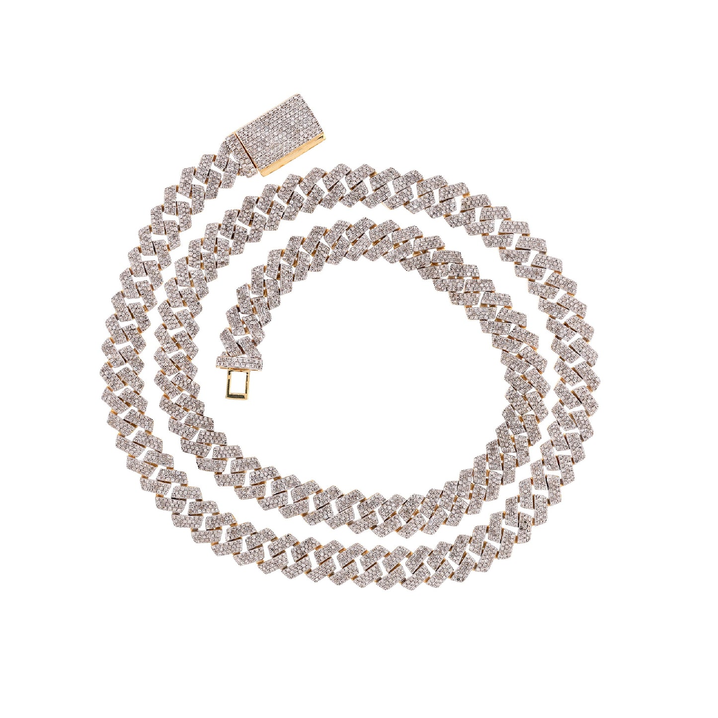 9mm Iced Diamond Cuban Link Necklace in Yellow Gold By Truth Jewel