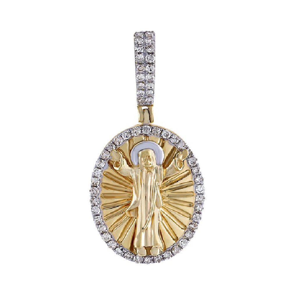 Yellow Gold Diamond Jesus Resurrection Pendant By Truth Jewel