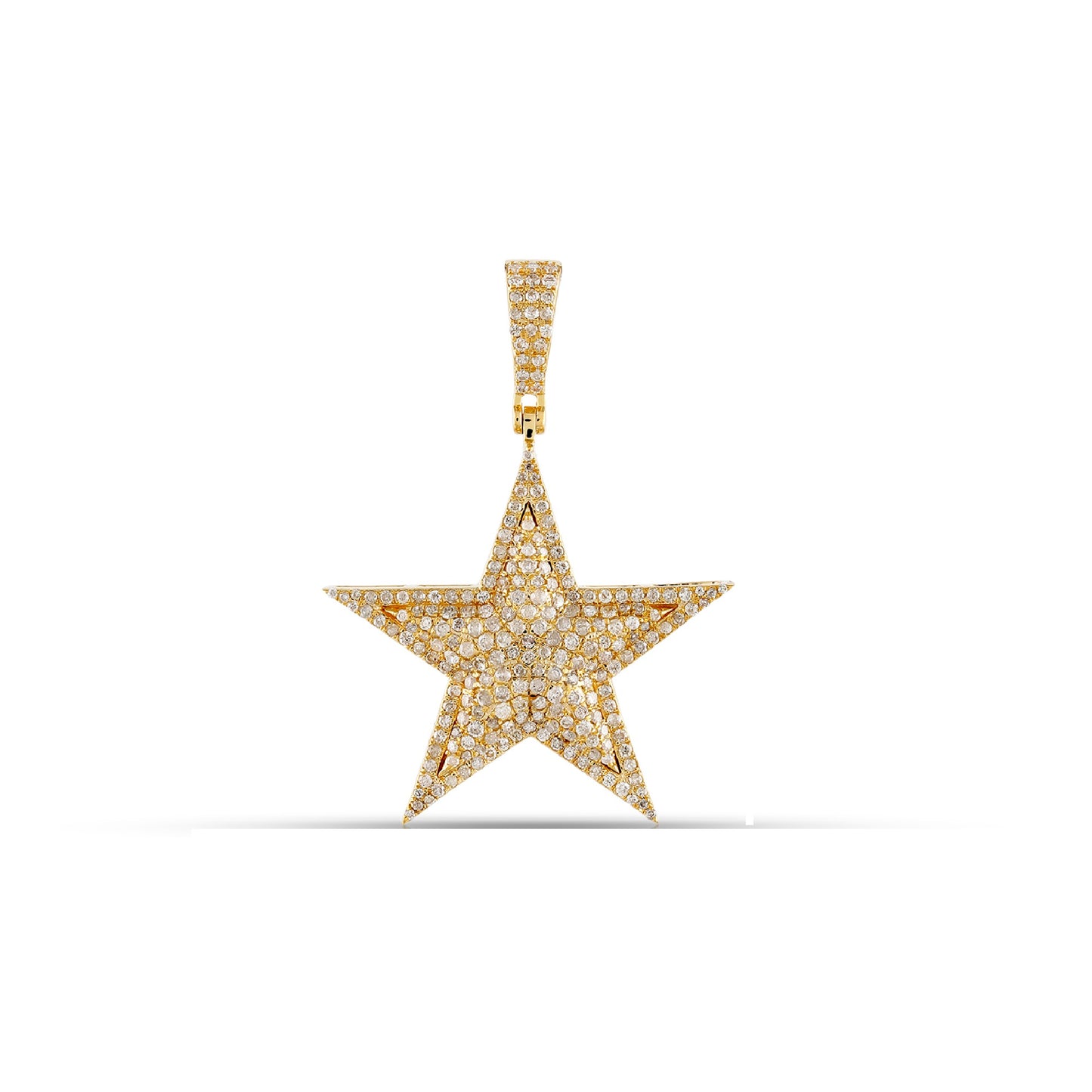 Star Diamond Pendant With Round Siamond And Yellow Gold