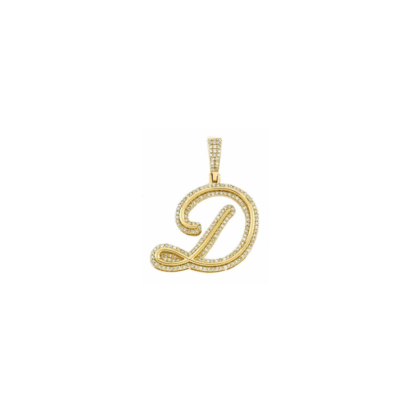 Yellow Gold Diamond Initial Letter Pendant