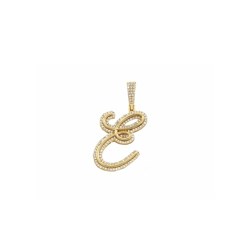 Yellow Gold Diamond Initial Letter Pendant
