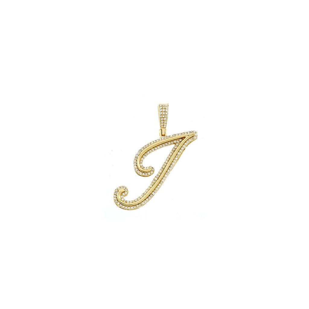 Yellow Gold Diamond Initial Letter Pendant