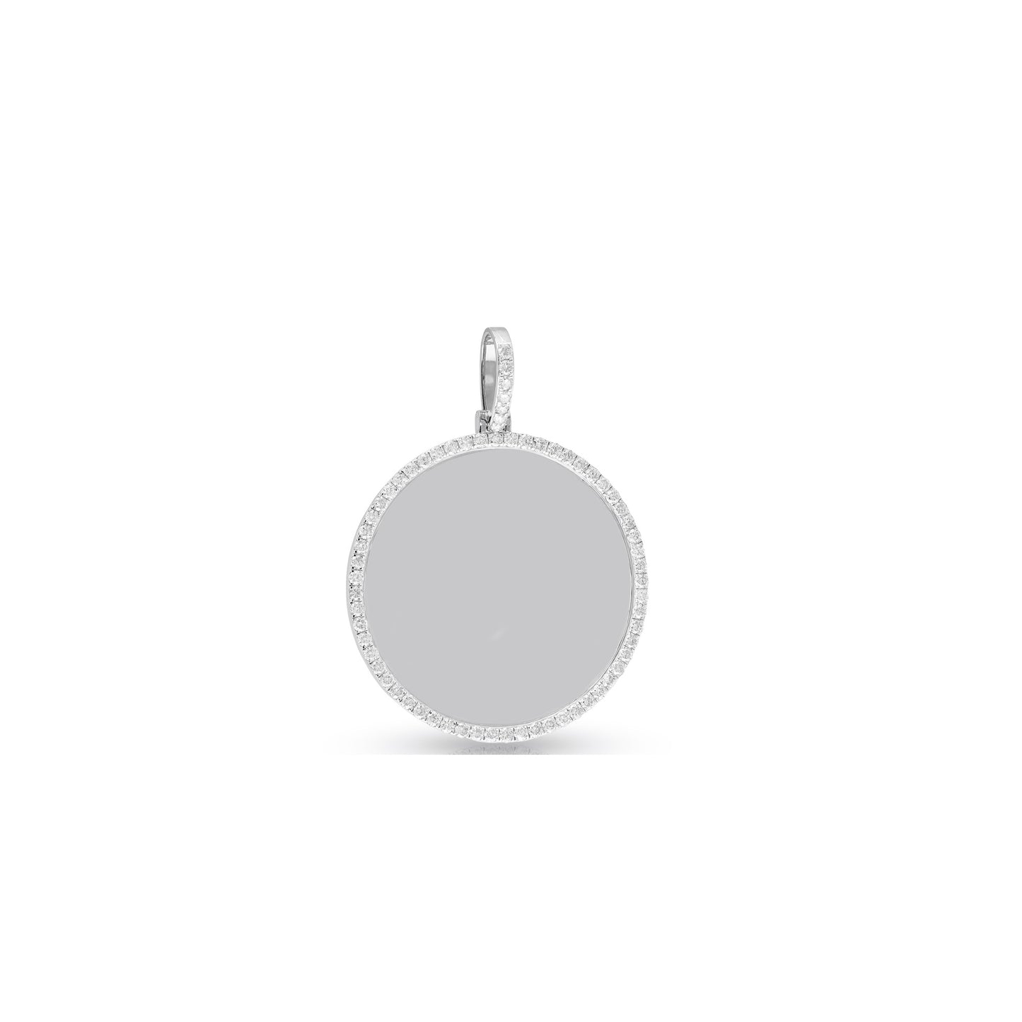925 Silver Cz Round Cut Diamond Picture Pendant