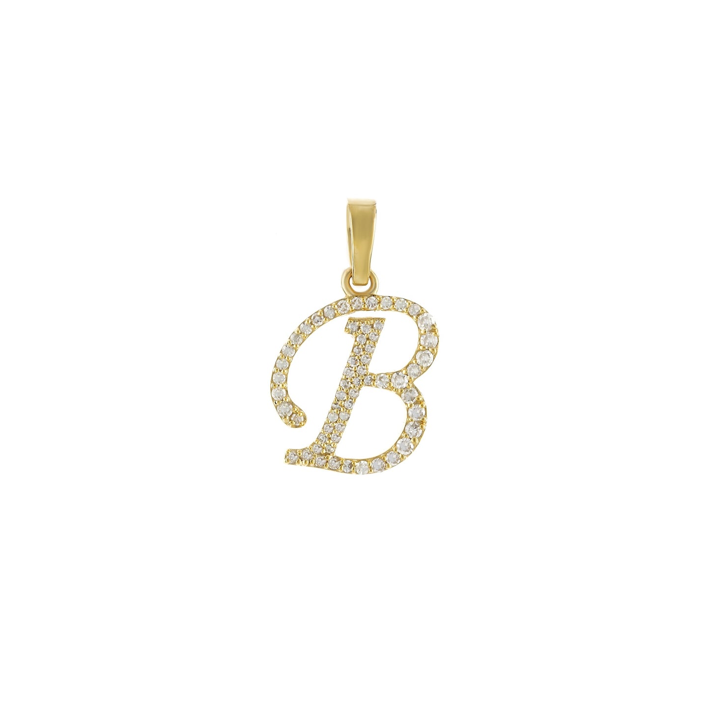 Yellow Gold Diamond Initial Letter Pendant
