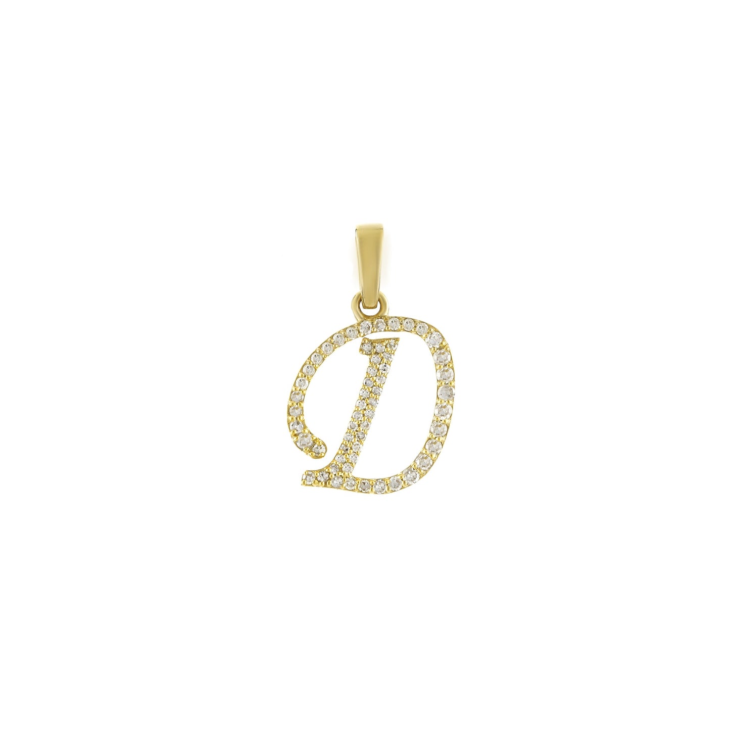 Yellow Gold Diamond Initial Letter Pendant