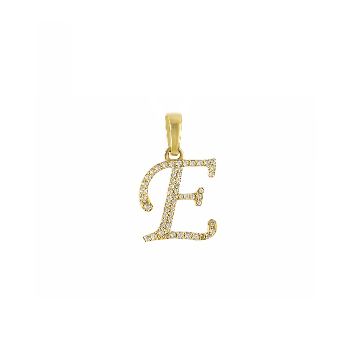 Yellow Gold Diamond Initial Letter Pendant