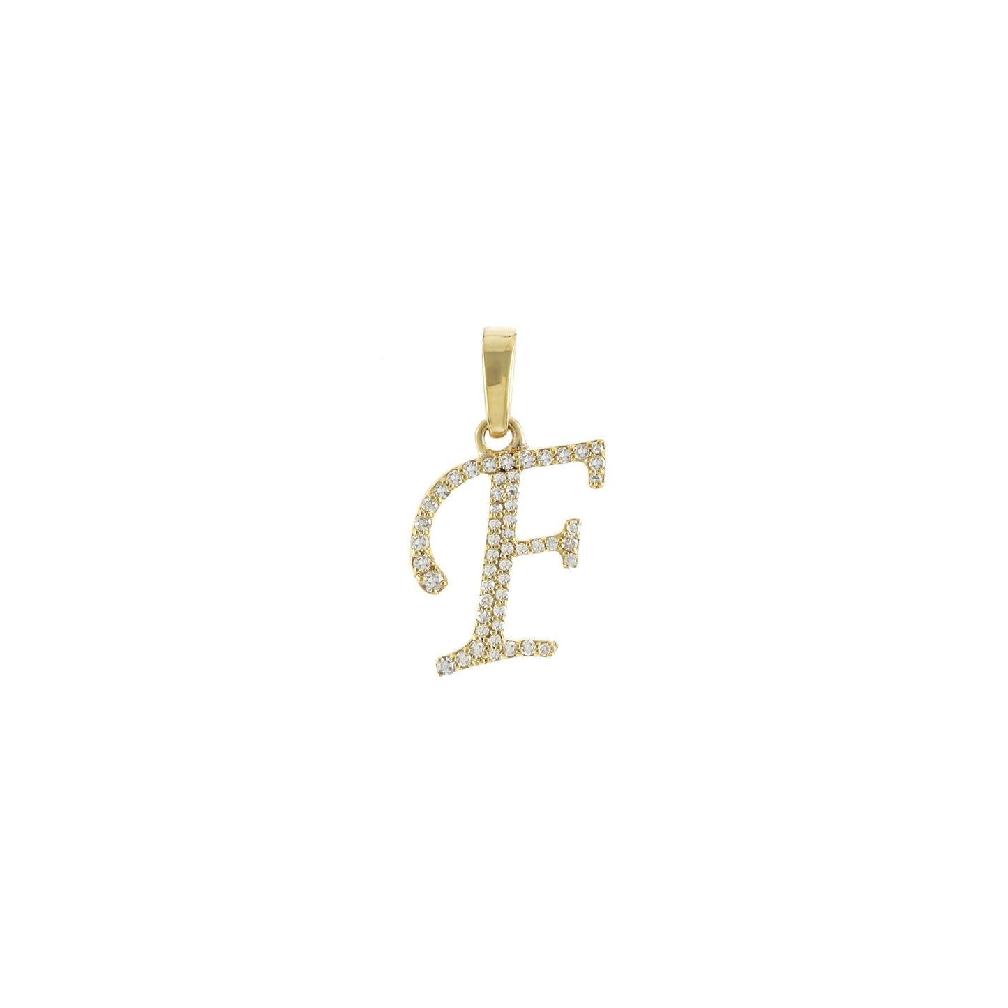 Yellow Gold Diamond Initial Letter Pendant