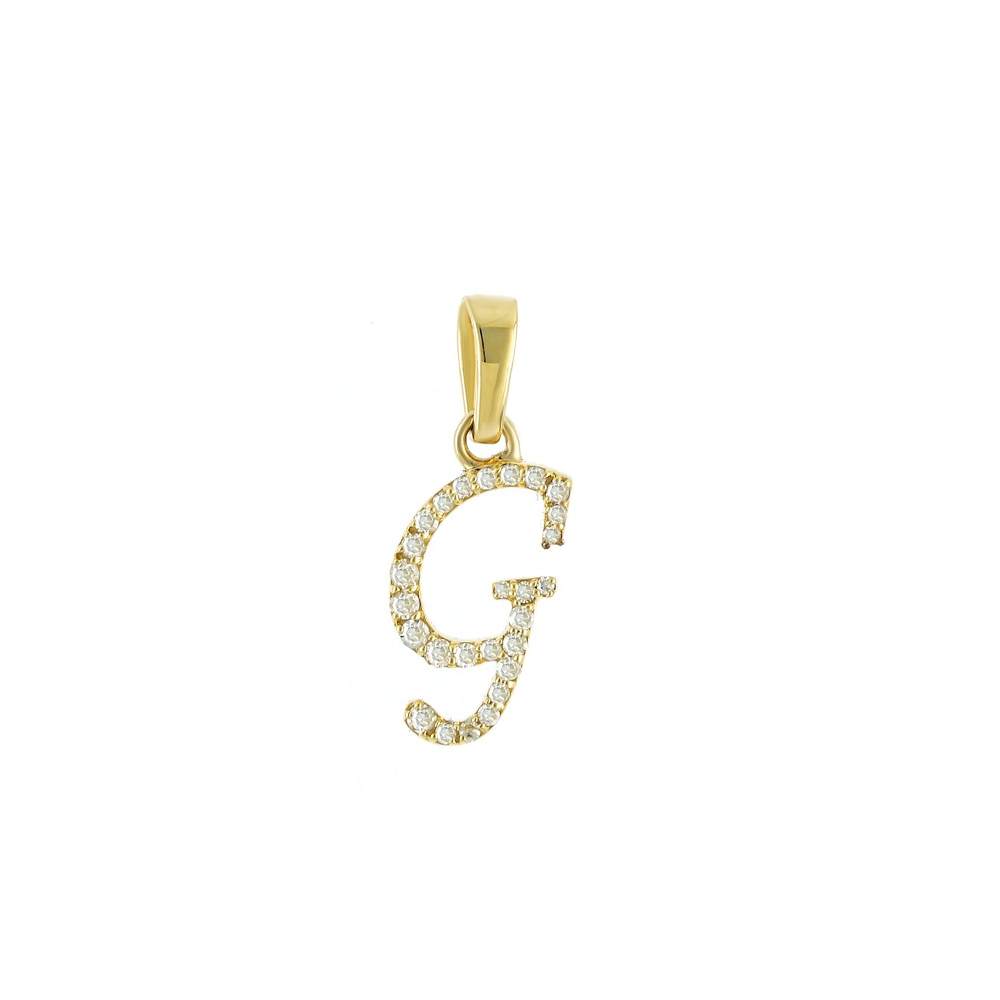 Yellow Gold Diamond Initial Letter Pendant