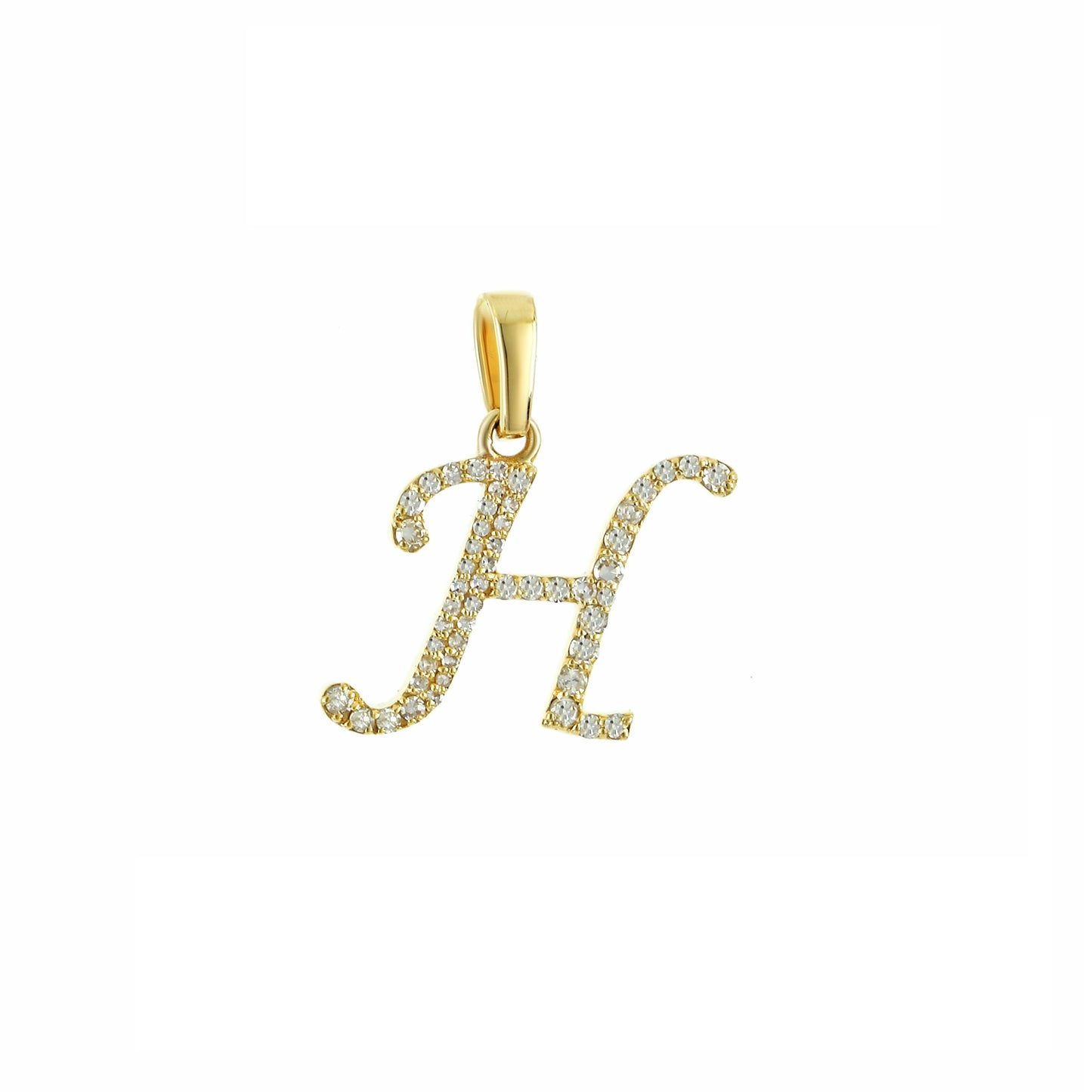 Yellow Gold Diamond Initial Letter Pendant
