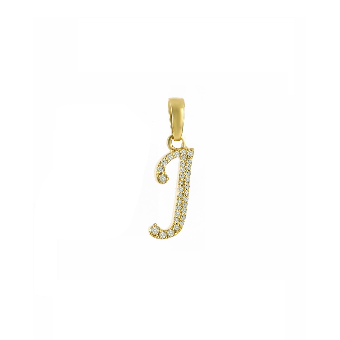 Yellow Gold Diamond Initial Letter Pendant