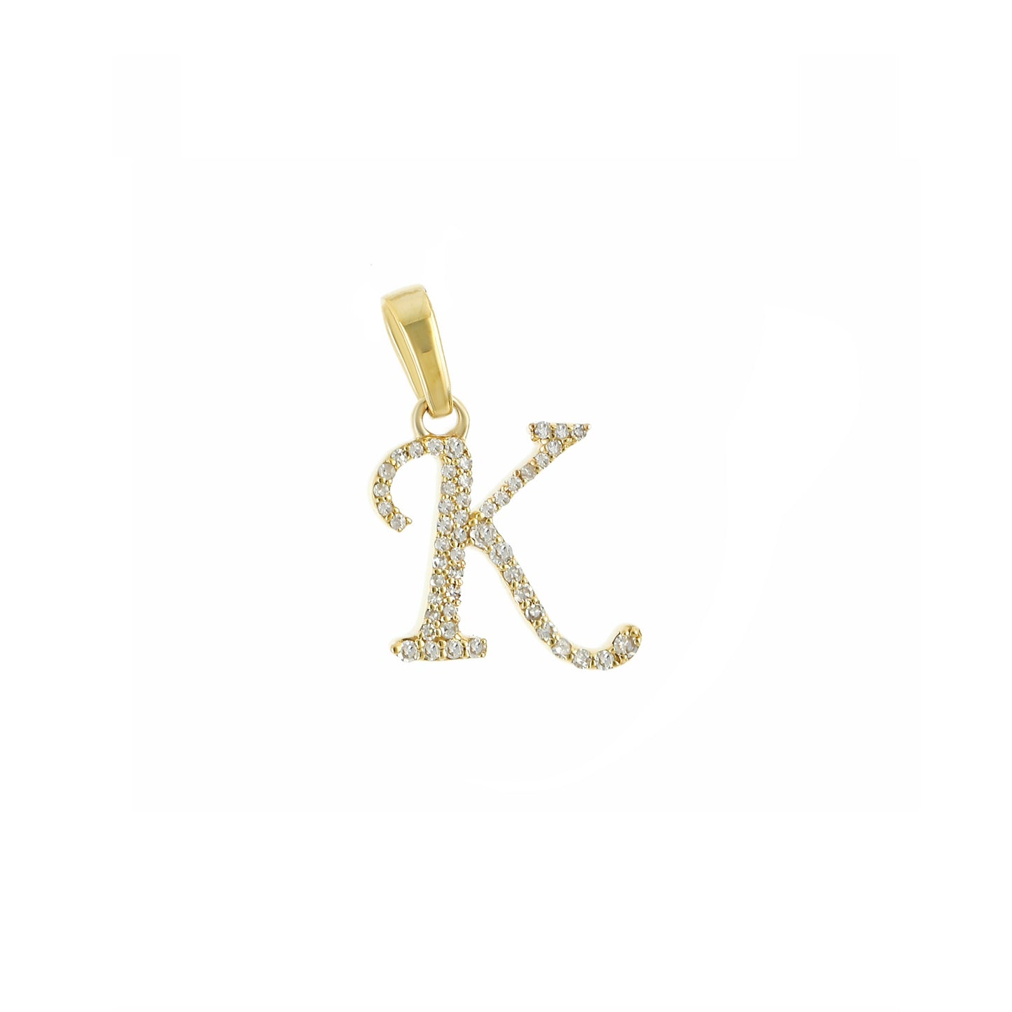 Yellow Gold Diamond Initial Letter Pendant