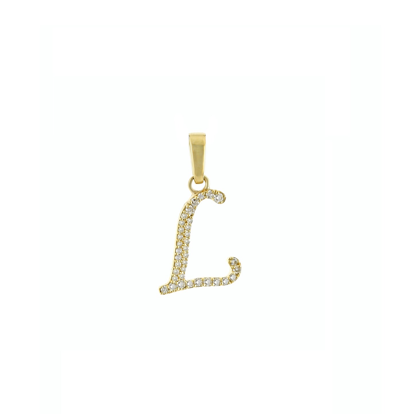 Yellow Gold Diamond Initial Letter Pendant