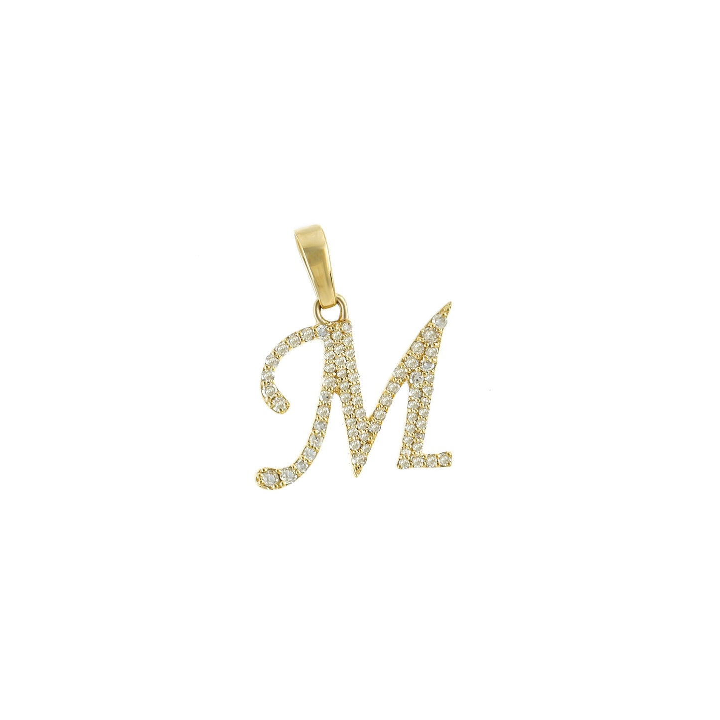 Yellow Gold Diamond Initial Letter Pendant