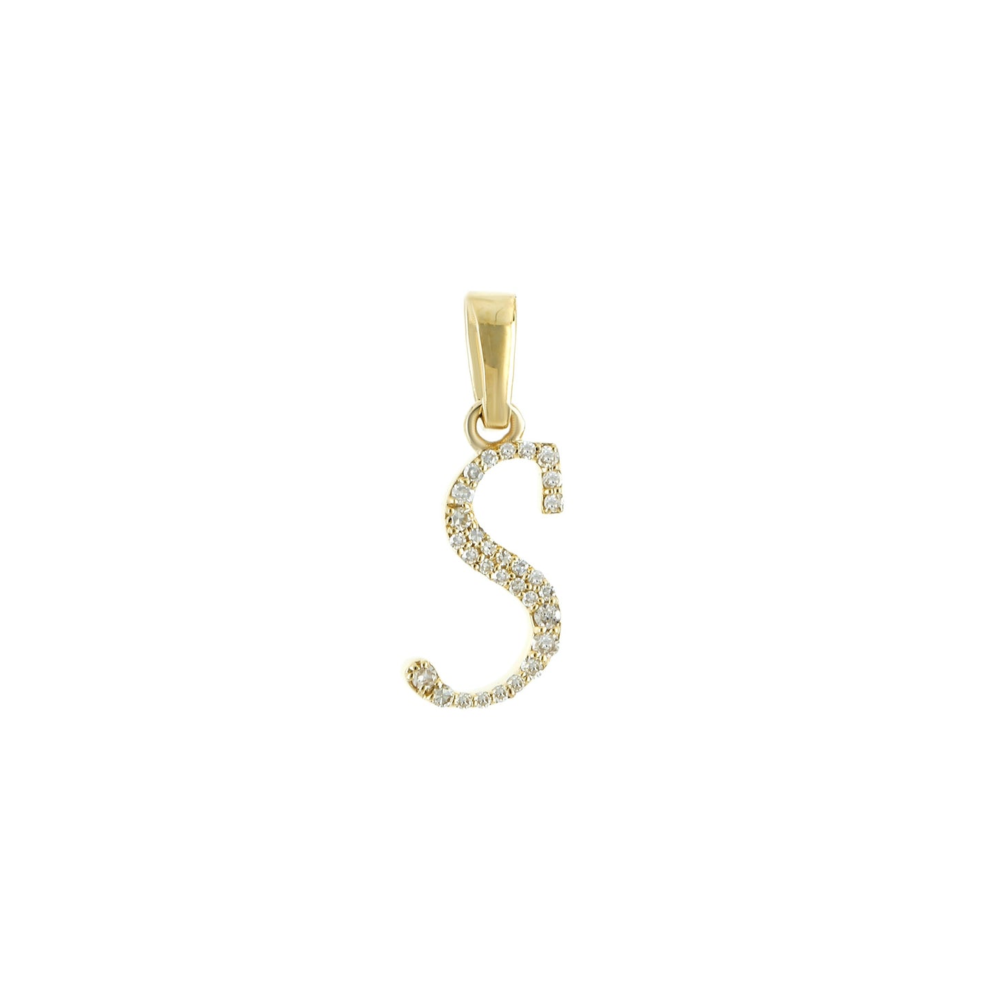Yellow Gold Diamond Initial Letter Pendant