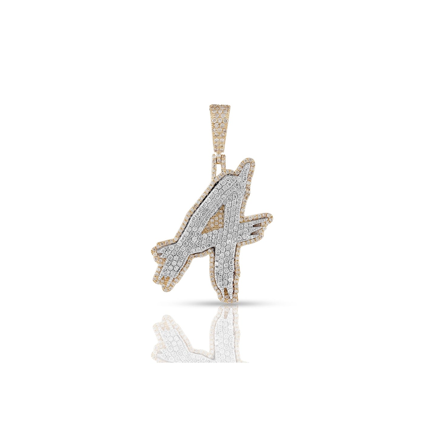Yellow Gold Diamond Initial Letter Pendant