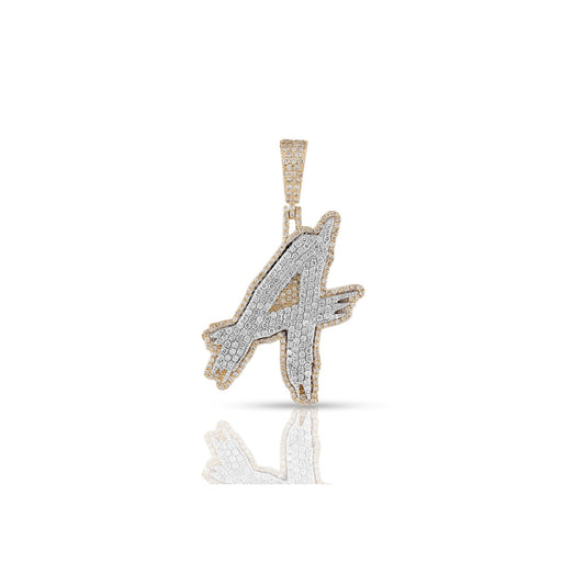Yellow Gold Diamond Initial Letter Pendant