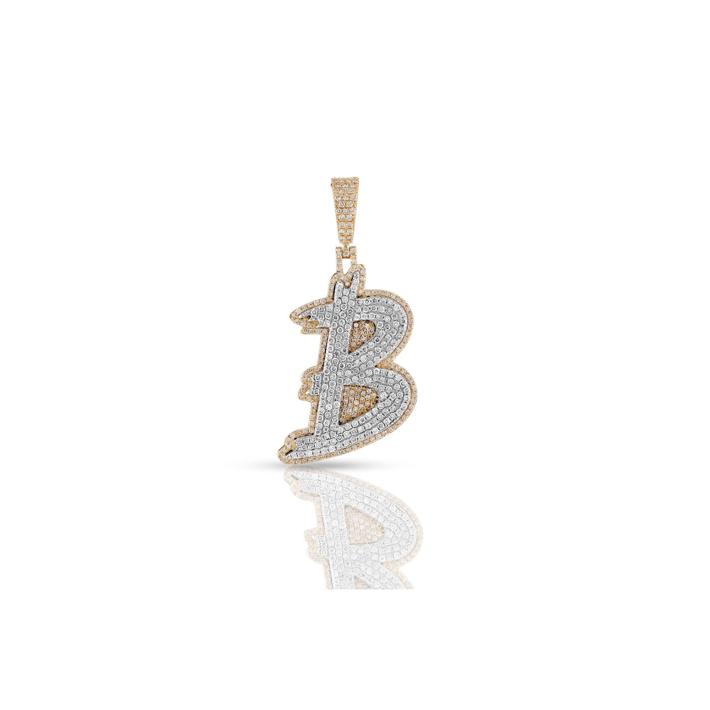 Yellow Gold Diamond Initial Letter Pendant