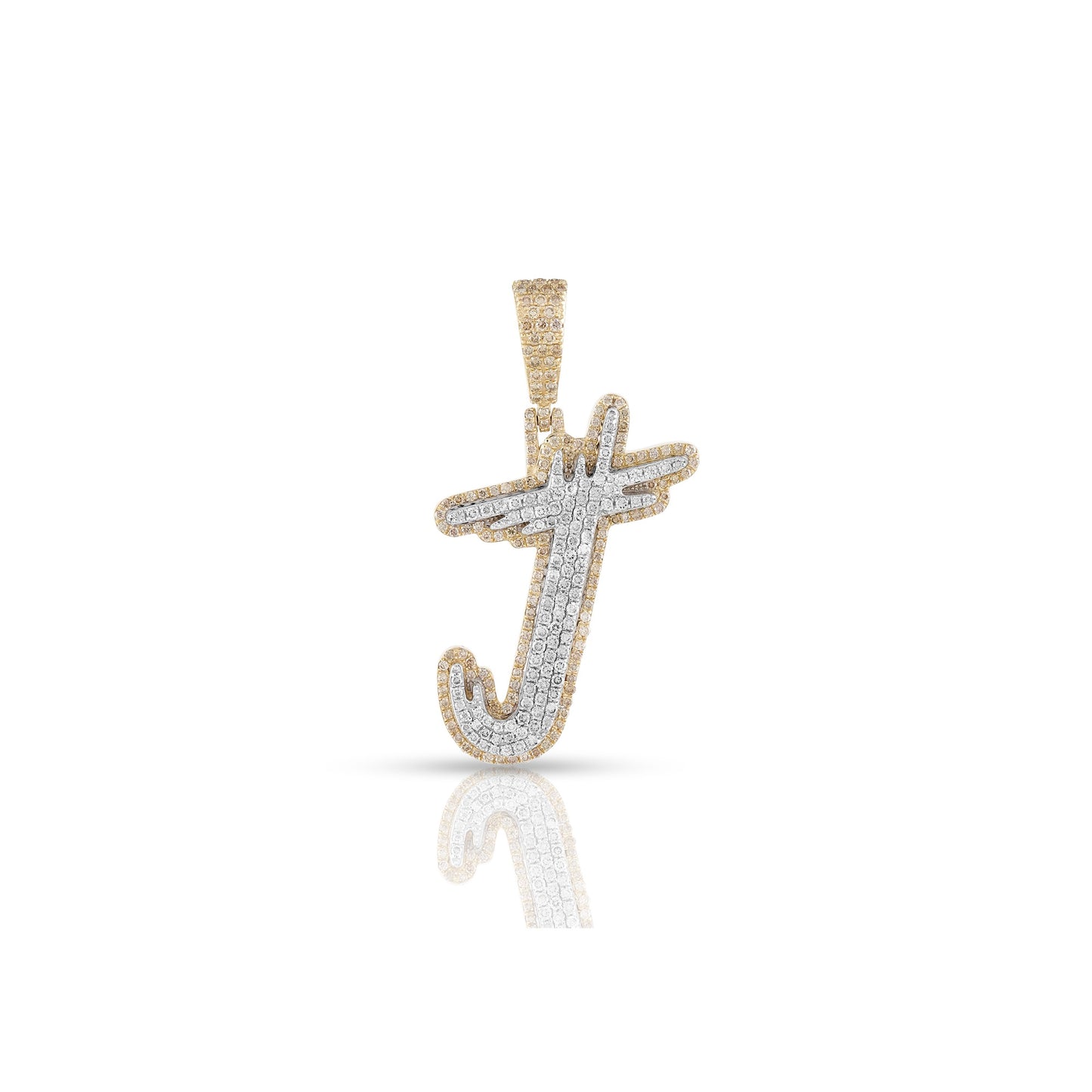 Yellow Gold Diamond Initial Letter Pendant