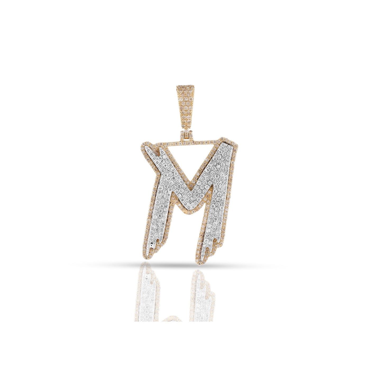 Yellow Gold Diamond Initial Letter Pendant