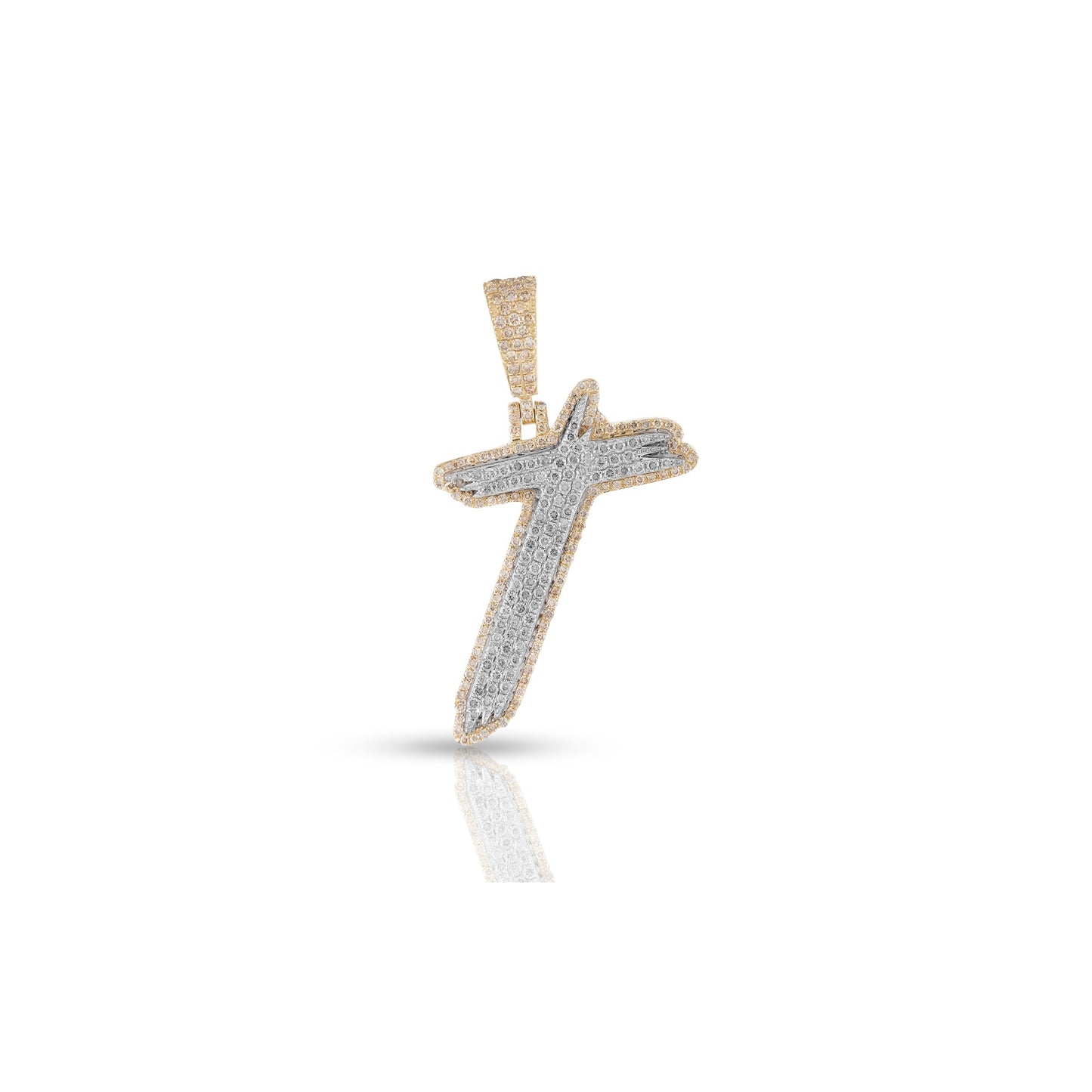 Yellow Gold Diamond Initial Pendant Necklace
