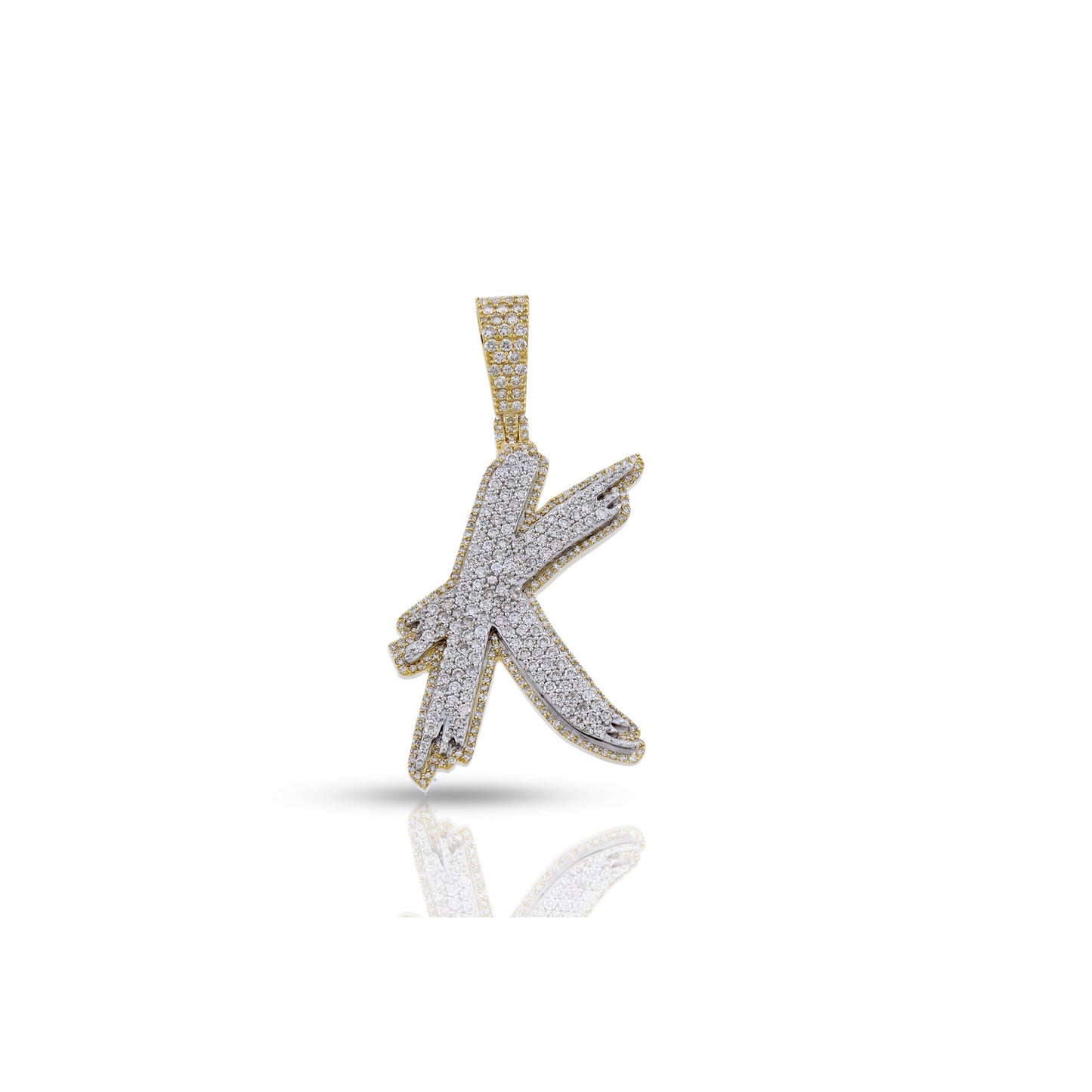 Yellow Gold Diamond Initial Letter Pendant