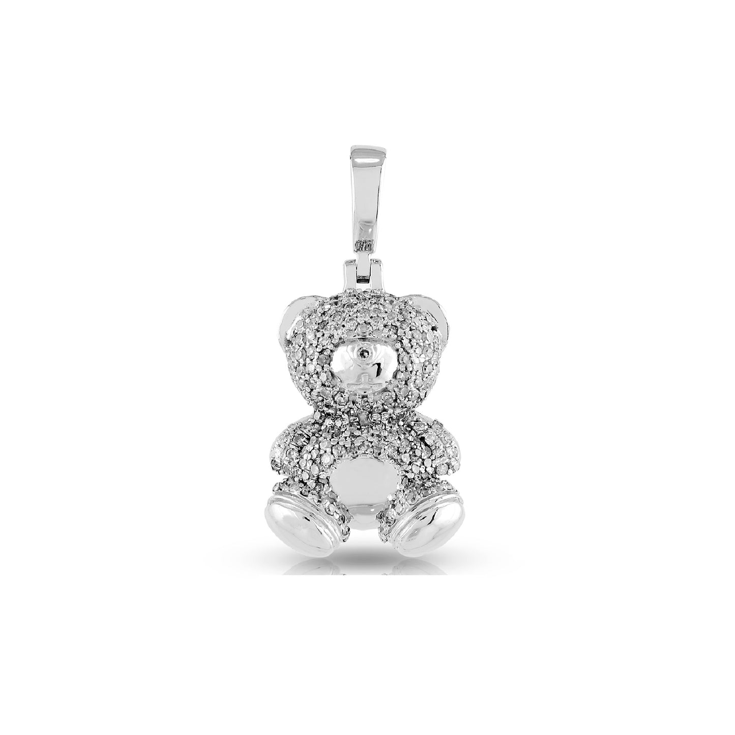 White Gold Mini Teddy Bear Diamond Pendant