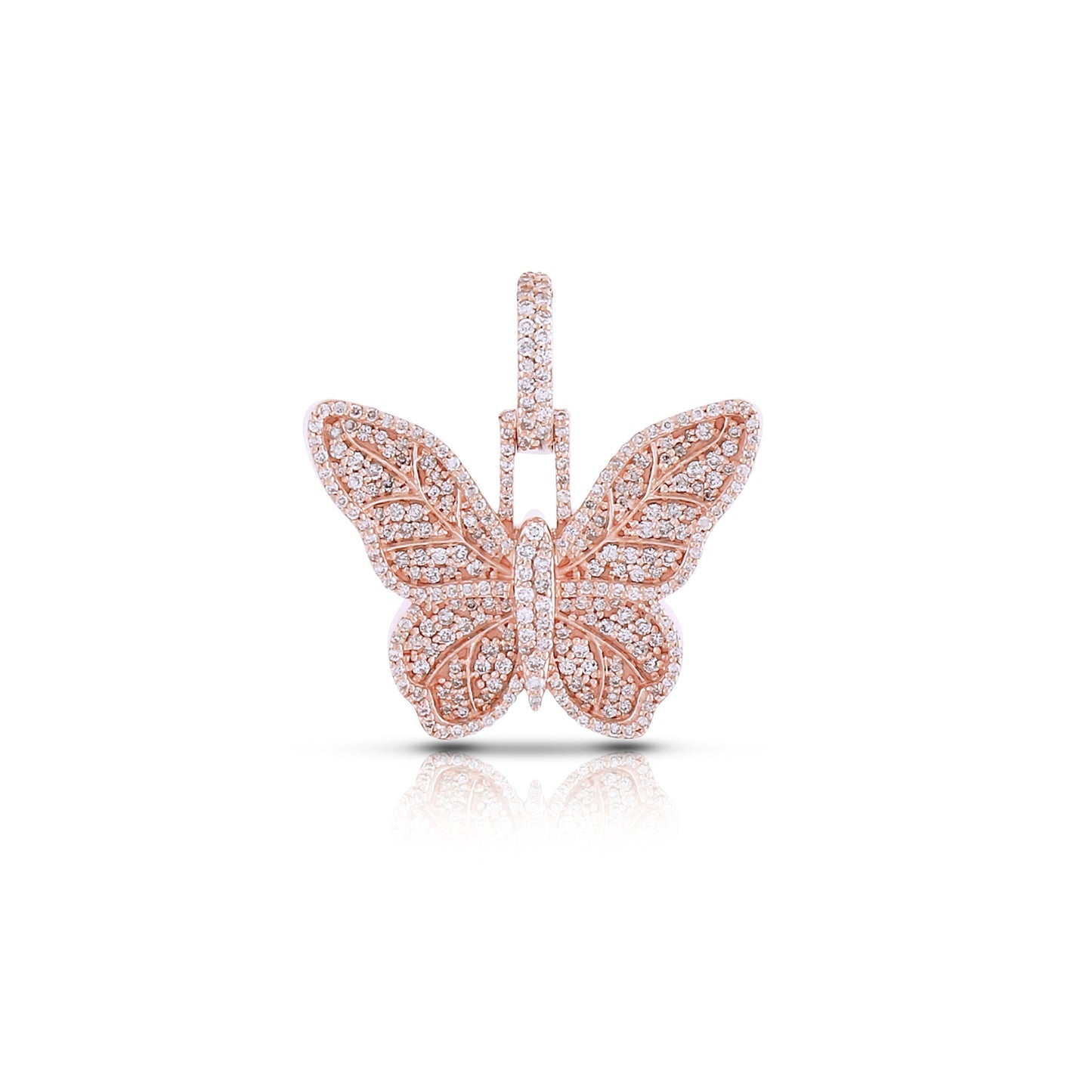 Rose Gold Diamond Butterfly Pendant