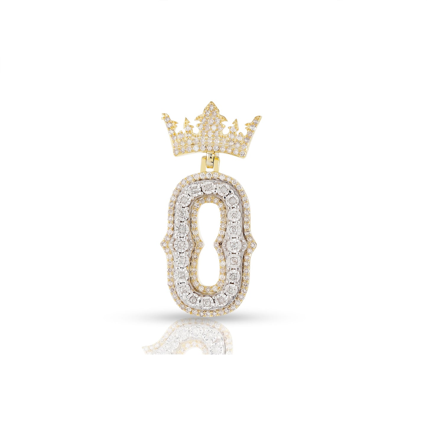 Yellow Gold White Diamond Initial Letter Pendant