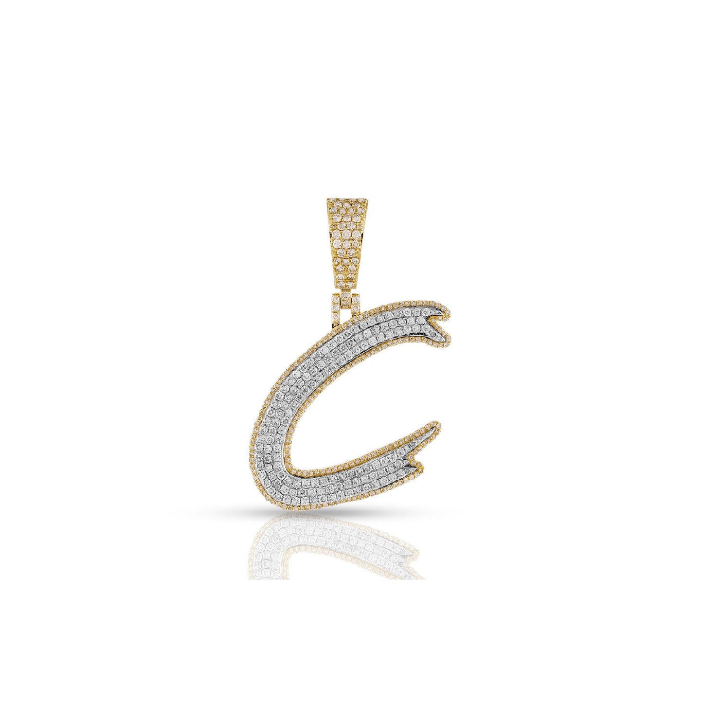Yellow Gold Diamond Initial Letter Pendant