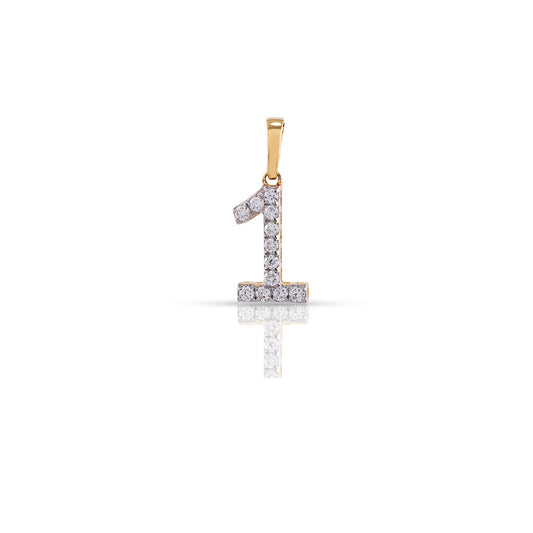 Diamond Number Pendant | Genuine Diamond Accent