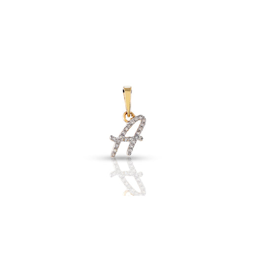 Yellow Gold Diamond Initial Pendant | Customizable Luxury Jewelry